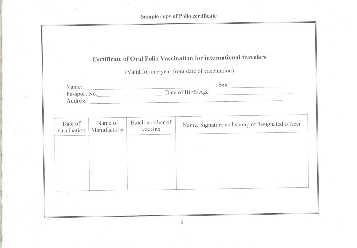 oral polio vaccination opv requirements from india chalo africa certificate of vaccination template