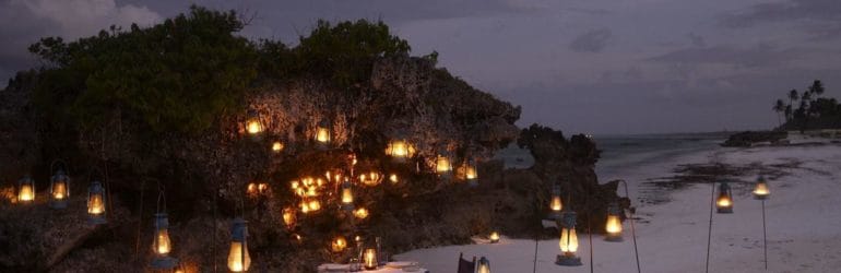 Beach dinner at Matemwe Lodge.