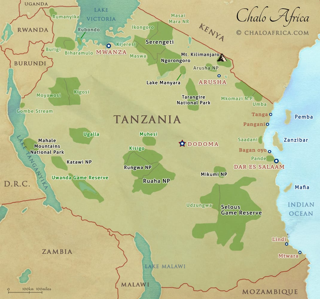 Tanzania Safari Map