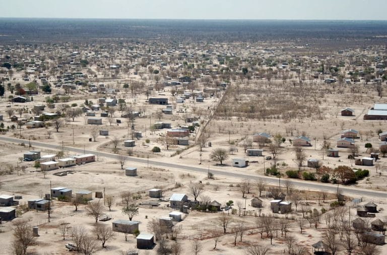 Aerial view of Maun, Botswana.