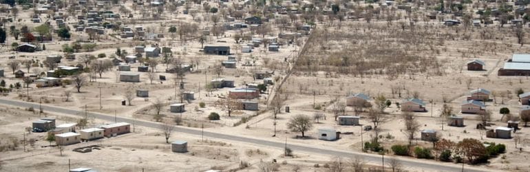 Aerial view of Maun, Botswana.