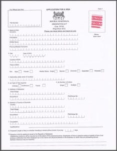 botswana visa India application form