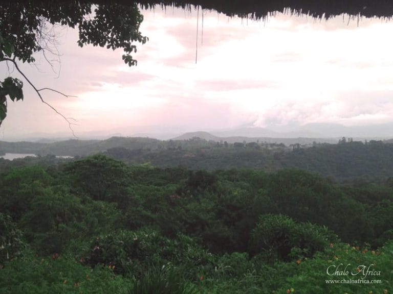 The view of Rwenzori National Park from Ndali Lodge.