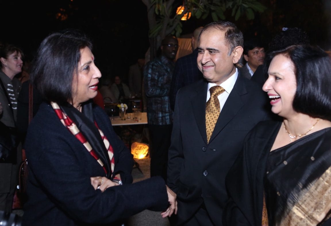 Dr. Neena Malhotra, Joint Secretary (E & SA), Ministry of External Affairs, Government of India with her husband and Rashmi Saksena, Senior Journalist.