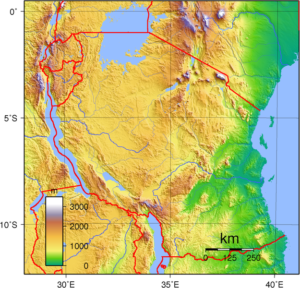 tanzania topography map