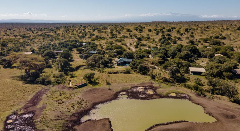 Porini Rhino Camp Aerial View
