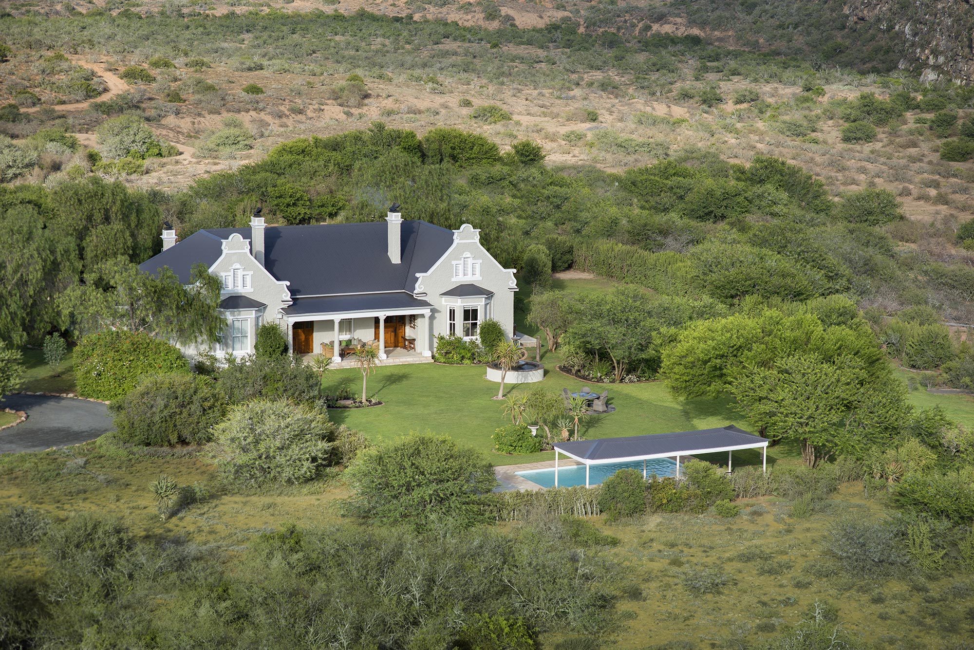 Kwandwe Uplands Homestead Aerial View