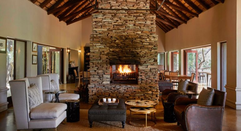Lion Sands Tinga Lodge Fireplace