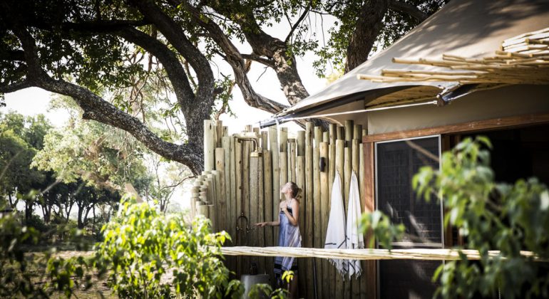 Little Mombo Camp Outdoor Showers