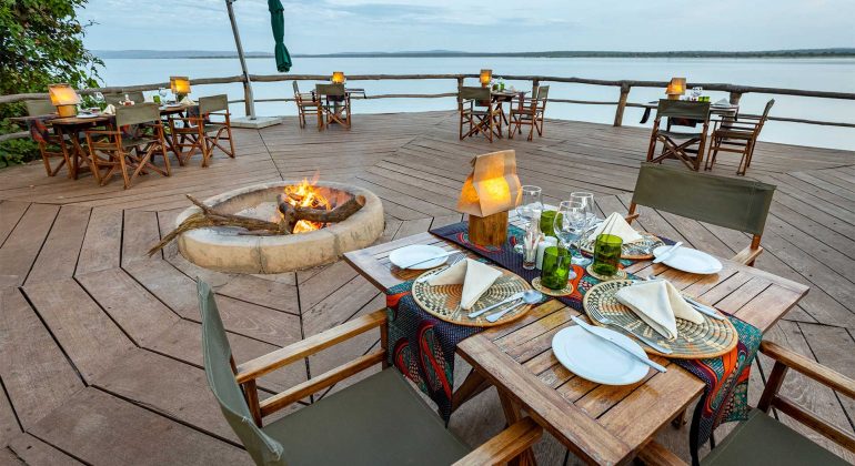 Ruzizi Tented Lodge Deck Dining
