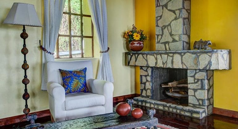 Virunga Lodge Fireplace