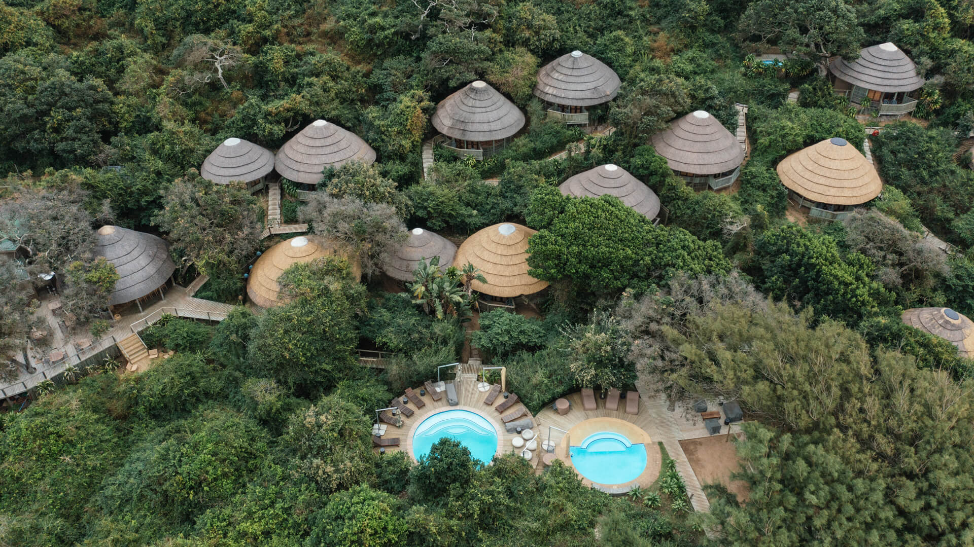 Thonga Beach Lodge Aerial View