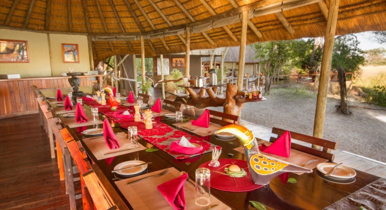 Kwando Lagoon Camp Dining