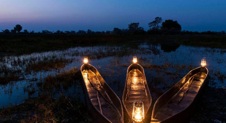 Mapula Lodge Mokoro At Night