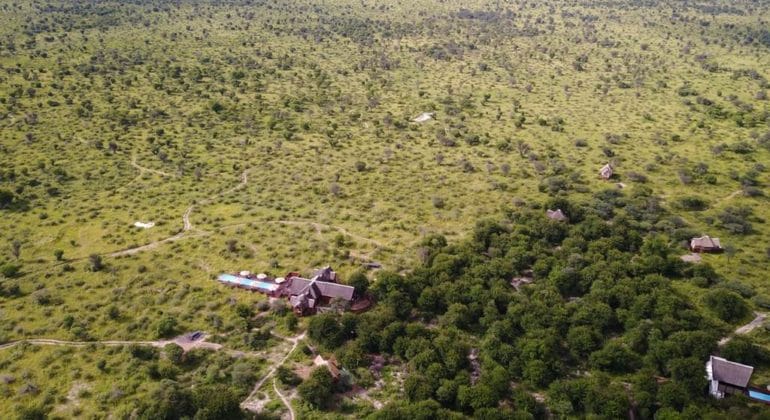 Feline Fields Lodge Aerial View