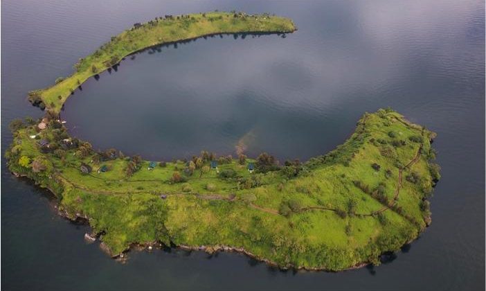 Tchegera Island Camp Aerial View