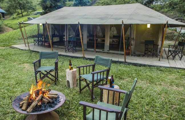 Tchegera Island Camp Campfire