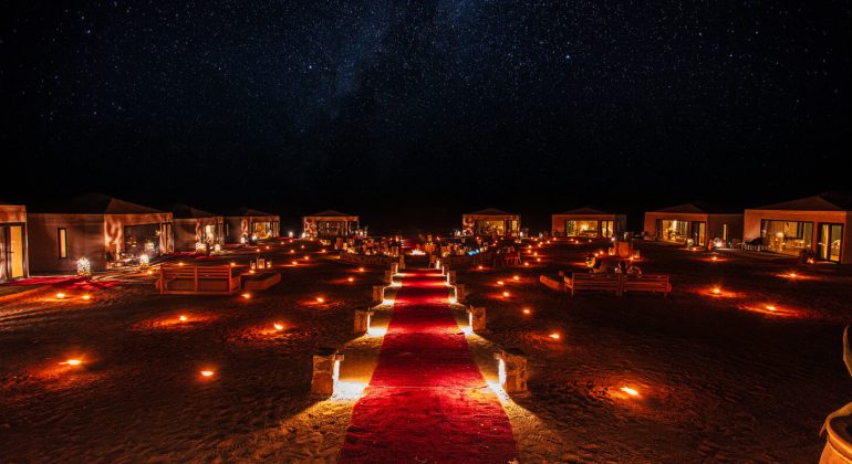 Merzouga Luxury Desert Camp View At Night