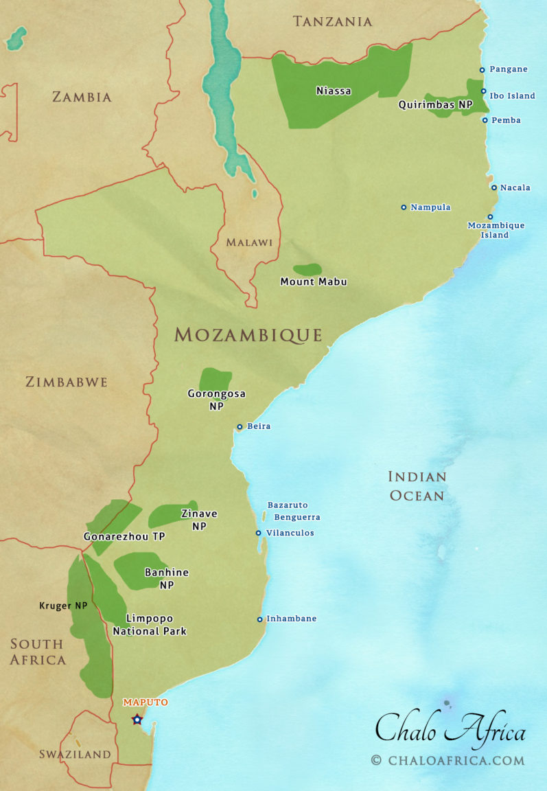 Mozambique Detailed Map