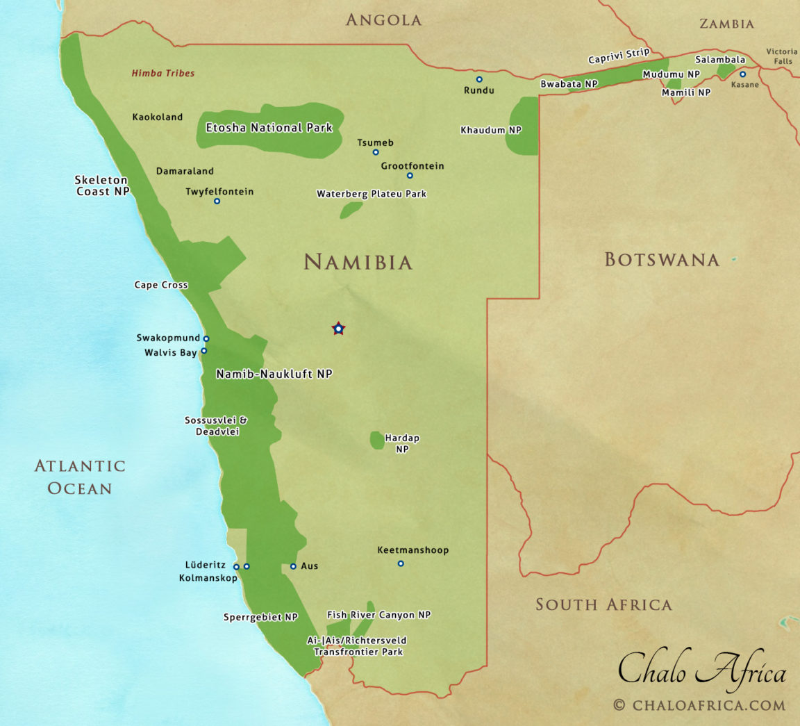 Namibia Safari Map