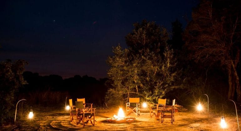 Musekese Camp Campfire At Night