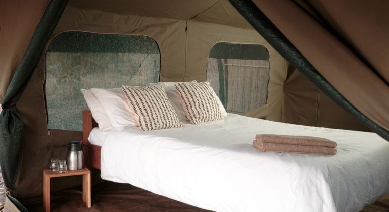 Nkonzi Bush Camp Bed In Tent