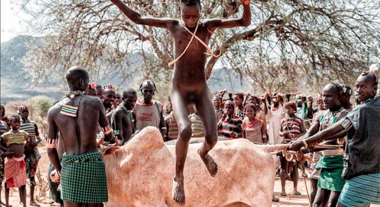 Bull Jumping, Hamar Tribe. By Latika Nath.