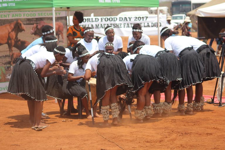 Kalanga traditional dancers performing in Botswana